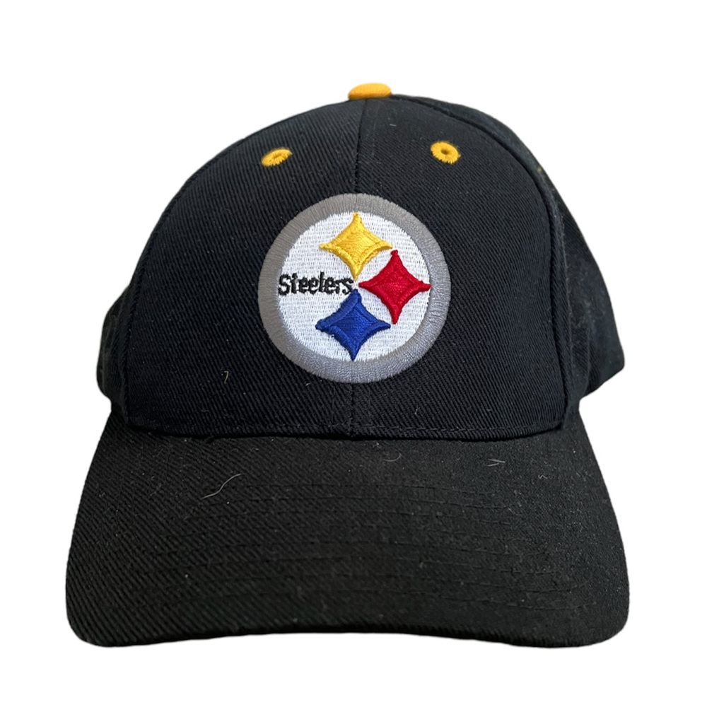 Mens Vintage Black NFL Pittsburgh Steelers Snapback Hat